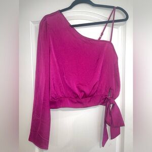 Glam Fuchsia One-Shoulder Top